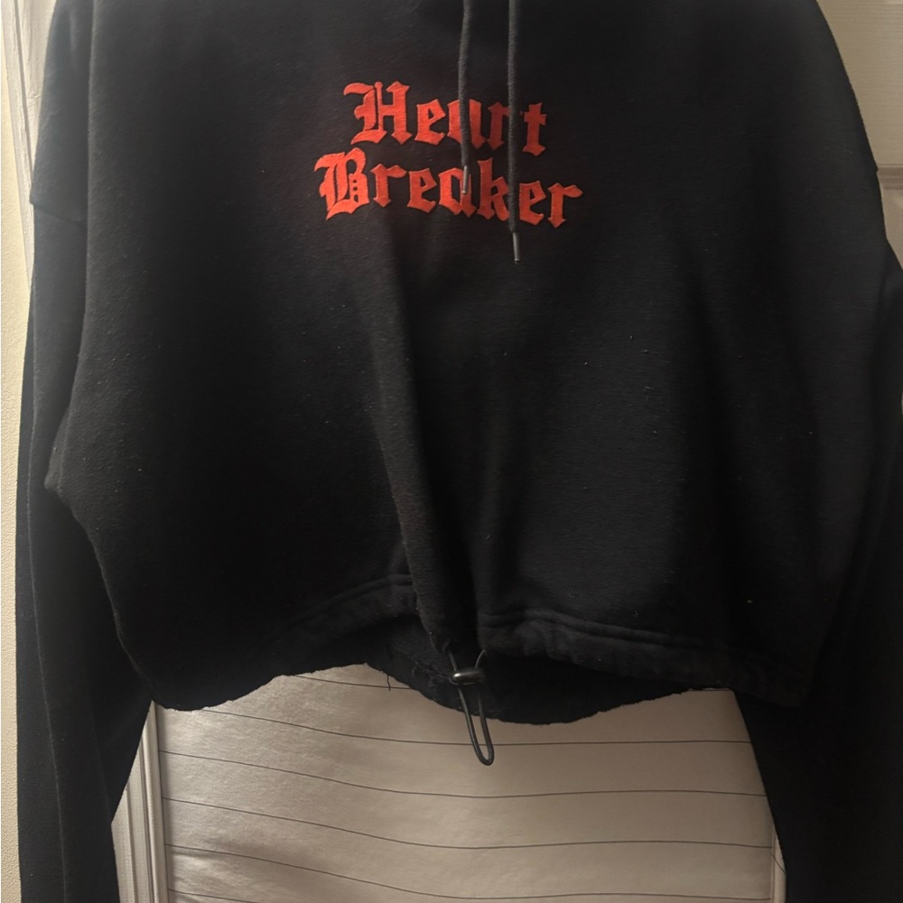Forever 21 Black Hoodie with Red Print